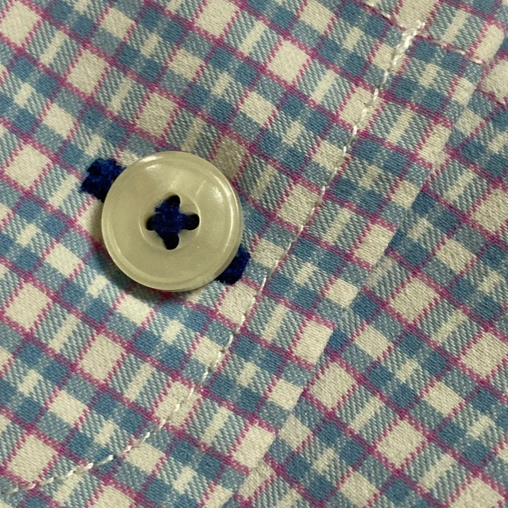 UNTUCKIt Mens XXL Button Down Blue Pink Gingham Check Performance‎ Shirt